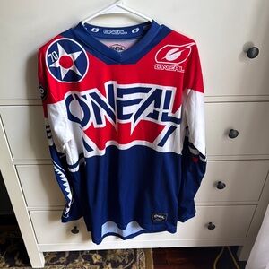 O'Neal Men's Red, White, and Blue Shirt